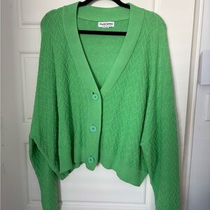 Charlie Holiday Vibrant Green Cardigan